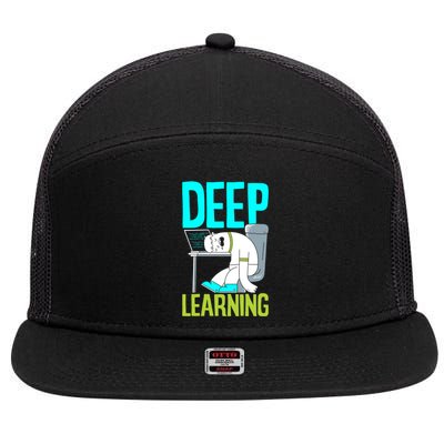 Deep Learning Funny Artificial Intelligence Machine Learning Gift 7 Panel Mesh Trucker Snapback Hat