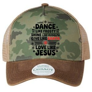 Dance Like Frosty Shine Rudolph Give Santa Love Jesus Gift Legacy Tie Dye Trucker Hat