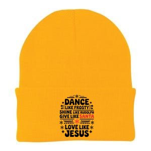 Dance Like Frosty Shine Rudolph Give Santa Love Jesus Gift Knit Cap Winter Beanie