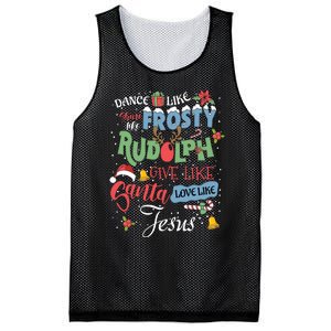 Dance Like Frosty Rudolph Give Santa Love Like Jesus Women Mesh Reversible Basketball Jersey Tank