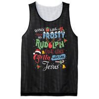 Dance Like Frosty Rudolph Give Santa Love Like Jesus Women Mesh Reversible Basketball Jersey Tank