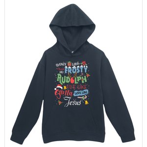 Dance Like Frosty Rudolph Give Santa Love Like Jesus Women Urban Pullover Hoodie