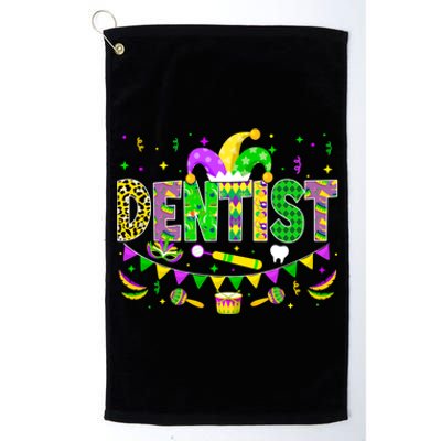 Dentist Lover Funny Mardi Gras Carnival Party Gift Platinum Collection Golf Towel