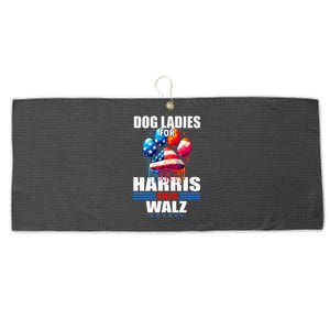 Dog Ladies For Harris Walz 2024 Large Microfiber Waffle Golf Towel