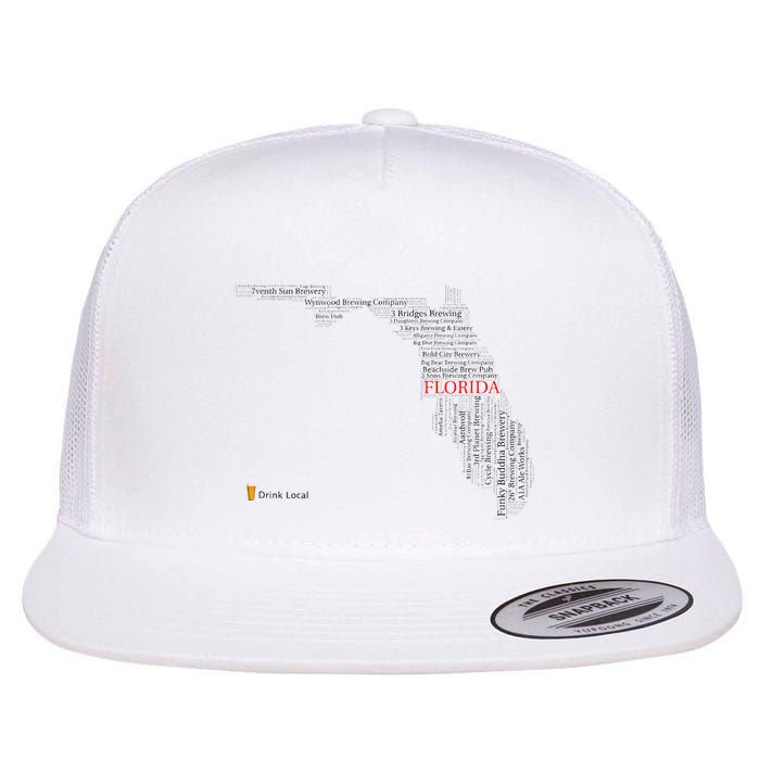 Drink Local F.L.O.R.I.D.A S.T.A.T.E Brewery Beer Flat Bill Trucker Hat