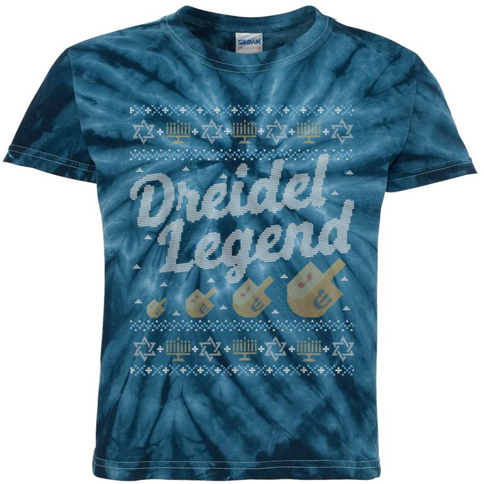 Dreidel Legend Funny Ugly Hanukkah Sweater Gifts Kids Tie-Dye T-Shirt