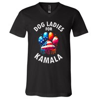 Dog Ladies For Kamala Childless Dog Ladies V-Neck T-Shirt