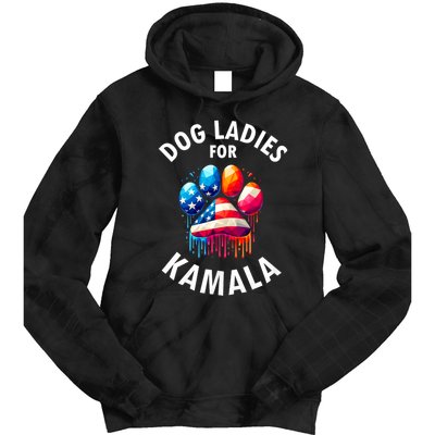 Dog Ladies For Kamala Childless Dog Ladies Tie Dye Hoodie