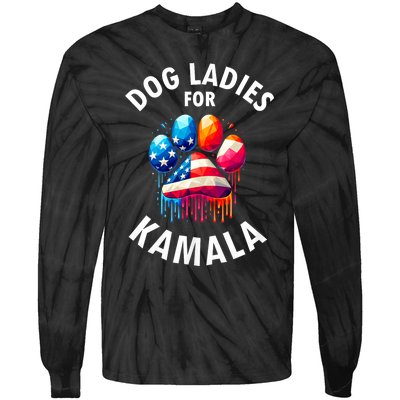 Dog Ladies For Kamala Childless Dog Ladies Tie-Dye Long Sleeve Shirt