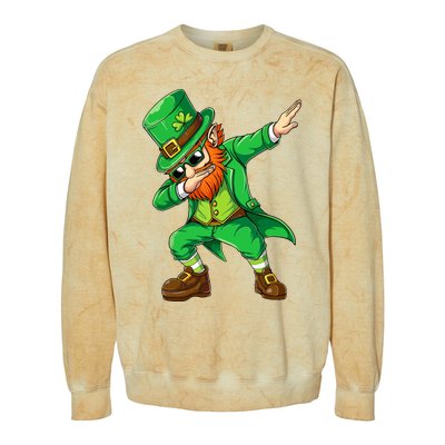 Dabbing Leprechaun Funny Gift St Patricks Day Colorblast Crewneck Sweatshirt