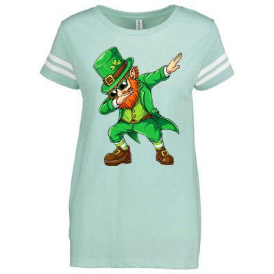 Dabbing Leprechaun Funny Gift St Patricks Day Enza Ladies Jersey Football T-Shirt