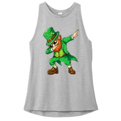 Dabbing Leprechaun Funny Gift St Patricks Day Ladies PosiCharge Tri-Blend Wicking Tank