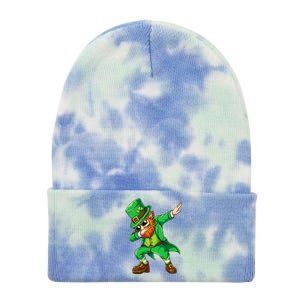 Dabbing Leprechaun Funny Gift St Patricks Day Tie Dye 12in Knit Beanie