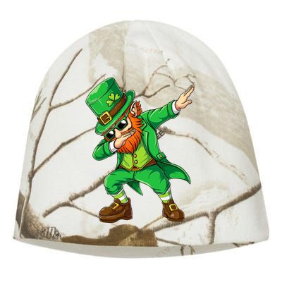 Dabbing Leprechaun Funny Gift St Patricks Day Kati - Camo Knit Beanie