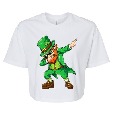 Dabbing Leprechaun Funny Gift St Patricks Day Bella+Canvas Jersey Crop Tee