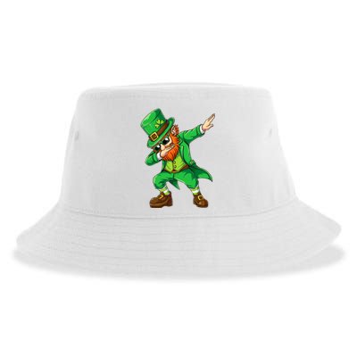 Dabbing Leprechaun Funny Gift St Patricks Day Sustainable Bucket Hat