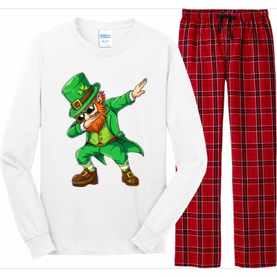 Dabbing Leprechaun Funny Gift St Patricks Day Long Sleeve Pajama Set