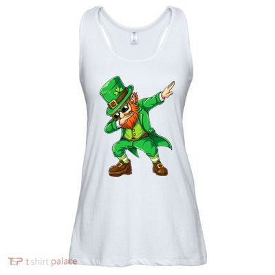 Dabbing Leprechaun Funny Gift St Patricks Day Ladies Essential Flowy Tank