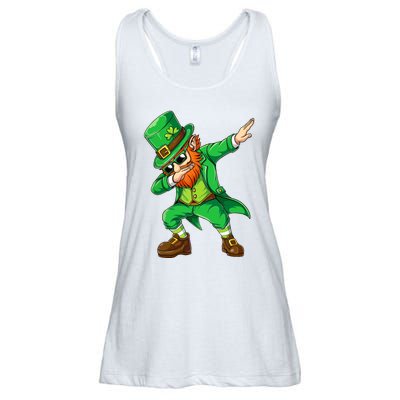 Dabbing Leprechaun Funny Gift St Patricks Day Ladies Essential Flowy Tank