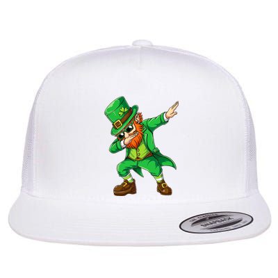 Dabbing Leprechaun Funny Gift St Patricks Day Flat Bill Trucker Hat