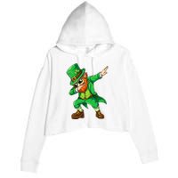 Dabbing Leprechaun Funny Gift St Patricks Day Crop Fleece Hoodie