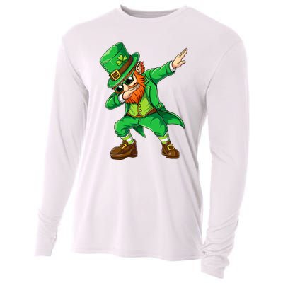 Dabbing Leprechaun Funny Gift St Patricks Day Cooling Performance Long Sleeve Crew