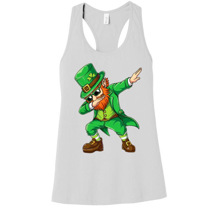 Dabbing Leprechaun Funny Gift St Patricks Day Women's Racerback Tank