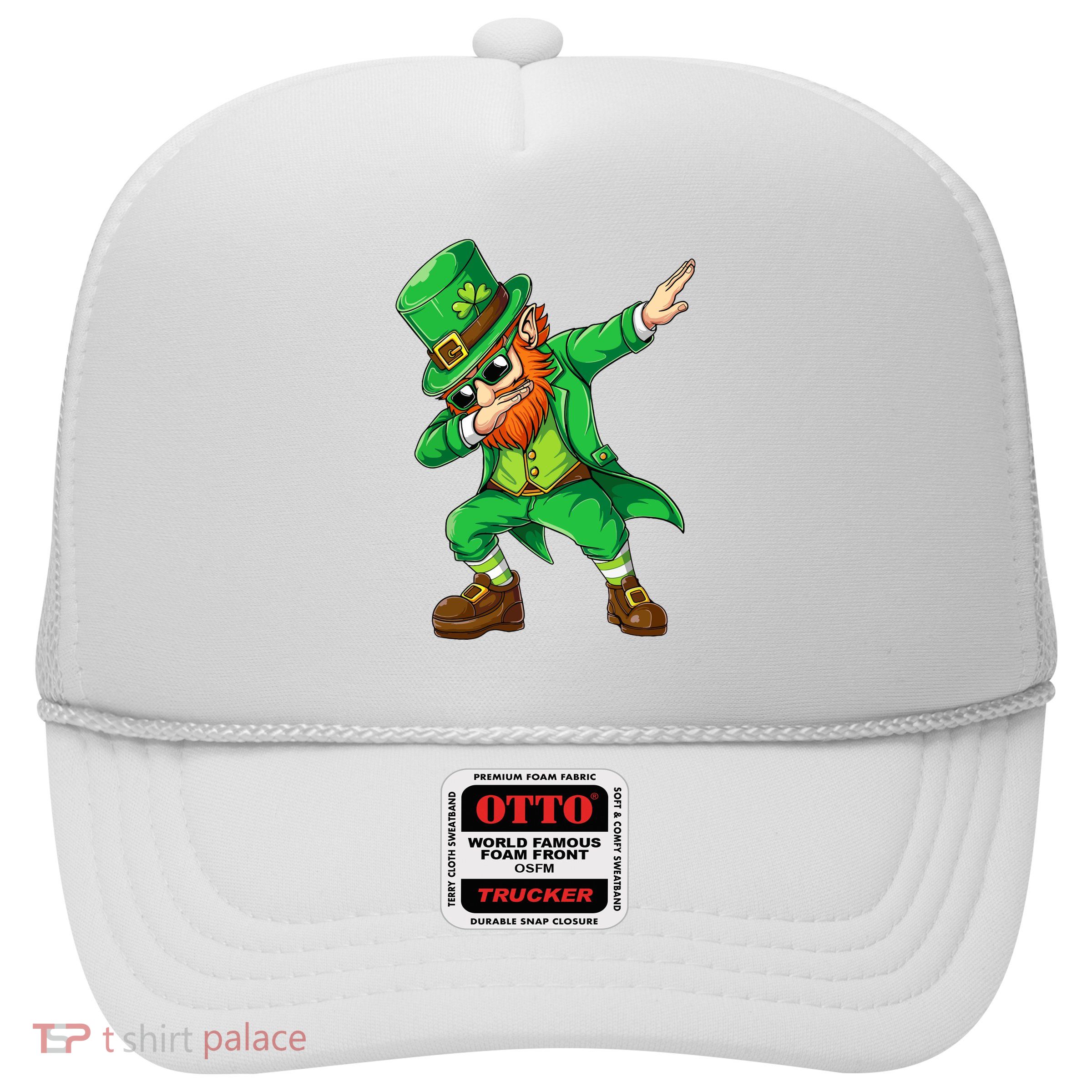 Dabbing Leprechaun Funny Gift St Patricks Day Trucker Hat