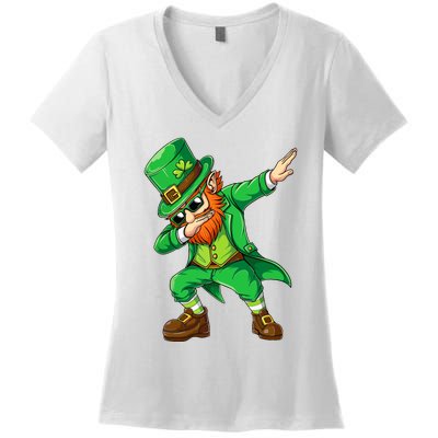 Dabbing Leprechaun Funny Gift St Patricks Day Women's V-Neck T-Shirt