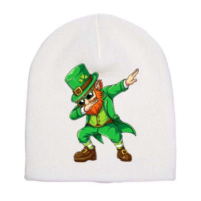 Dabbing Leprechaun Funny Gift St Patricks Day Short Acrylic Beanie