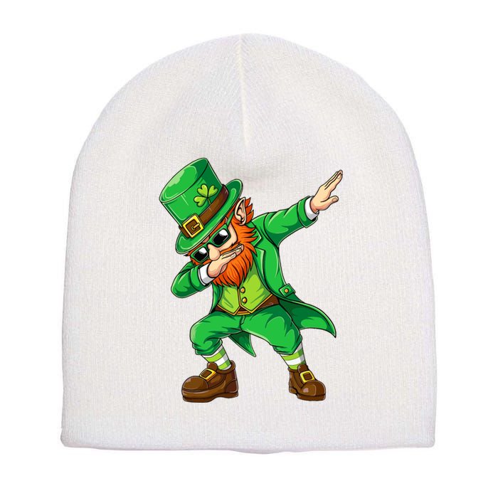 Dabbing Leprechaun Funny Gift St Patricks Day Short Acrylic Beanie