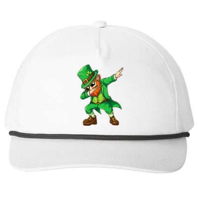 Dabbing Leprechaun Funny Gift St Patricks Day Snapback Five-Panel Rope Hat