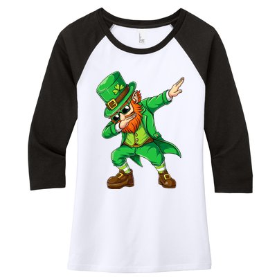 Dabbing Leprechaun Funny Gift St Patricks Day Women's Tri-Blend 3/4-Sleeve Raglan Shirt