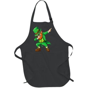 Dabbing Leprechaun Funny Gifts St Patricks Day Full-Length Apron With Pockets