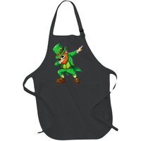 Dabbing Leprechaun Funny Gifts St Patricks Day Full-Length Apron With Pockets