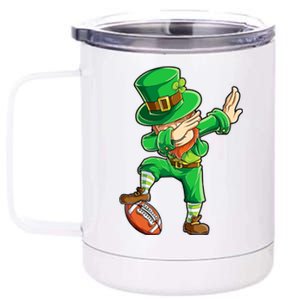 Dabbing Leprechaun Football St Patricks Day Sports 12 oz Stainless Steel Tumbler Cup