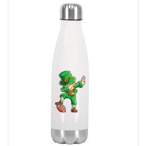 Dabbing Leprechaun Football St Patricks Day Sports Stainless Steel Insulated Water Bottle