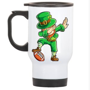 Dabbing Leprechaun Football St Patricks Day Sports Stainless Steel Travel Mug