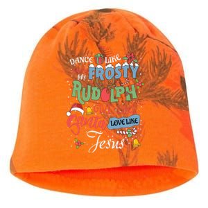 Dance Like Frosty Rudolph Give Santa Love Like Jesus Women Kati - Camo Knit Beanie