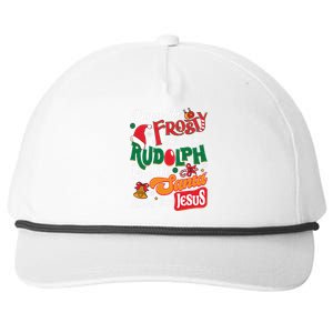 Dance Like Frosty Shine Like Rudolph Love Like Jesus Xmas Snapback Five-Panel Rope Hat