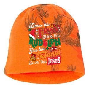 Dance Like Frosty Shine Like Rudolph Love Like Jesus Xmas Kati - Camo Knit Beanie