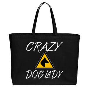 Dog Lover Funny Crazy Dog Lady Cotton Canvas Jumbo Tote