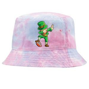 Dabbing Leprechaun Football St Patricks Day Sports Gift Tie-Dyed Bucket Hat