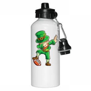 Dabbing Leprechaun Football St Patricks Day Sports Gift Aluminum Water Bottle