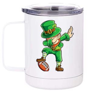 Dabbing Leprechaun Football St Patricks Day Sports Gift 12 oz Stainless Steel Tumbler Cup