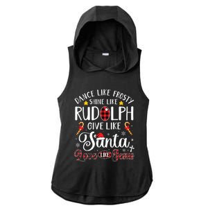 Dance Like Frosty Shine Like Rudolph Love Like Jesus Xmas Ladies PosiCharge Tri-Blend Wicking Draft Hoodie Tank