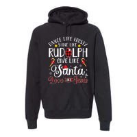 Dance Like Frosty Shine Like Rudolph Love Like Jesus Xmas Premium Hoodie