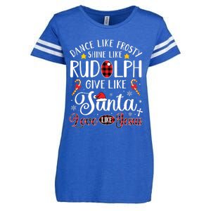 Dance Like Frosty Shine Like Rudolph Love Like Jesus Xmas Enza Ladies Jersey Football T-Shirt