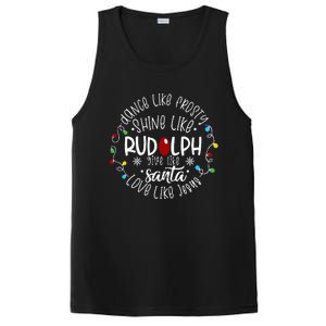 Dance Like Frosty Shine Like Rudolph Love Like Jesus Xmas PosiCharge Competitor Tank