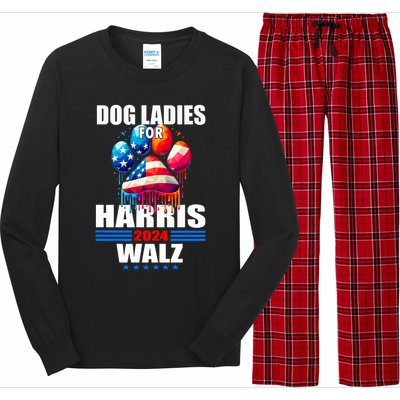 Dog Ladies For Harris Walz 2024 Long Sleeve Pajama Set